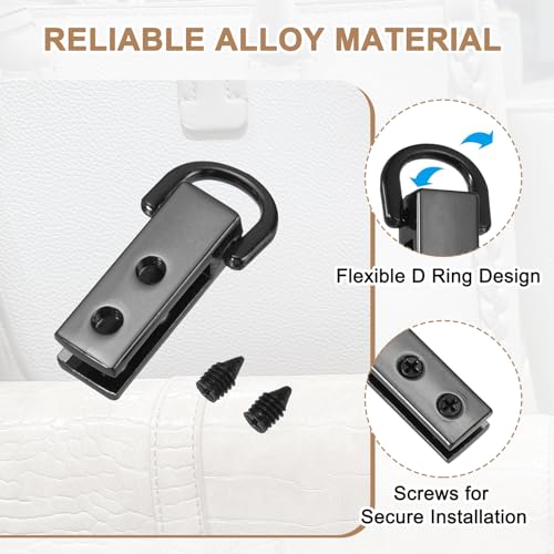 PATIKIL Bag Side Clip Buckle, Metal Purse Suspension Clasp Suspending Handbag Chain Strap Connector with D Ring - color: Deep Gray