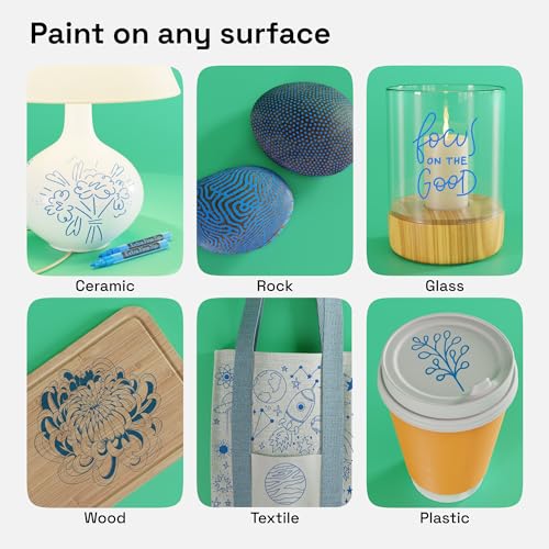 ARTISTRO Blue Acrylic Paint Markers - 0.7mm Extra Fine-Tip - Set of 2 - color: Blue
