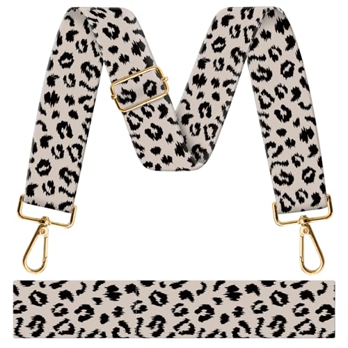 Purse Strap Replacement Crossbody 1.5" Wide Bag Strap, Adjustable Shoulder Straps for Women Handbags - color: Luxury Grey Leopard