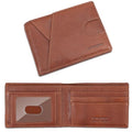 Genuine Leather Mens Bifold Wallet RFID Blocking 7 Credit Card Slots 1 ID Window 1 Section for Bills 2 Additional Slots | Tan - color: Tan, size: 7 Card + 1 ID