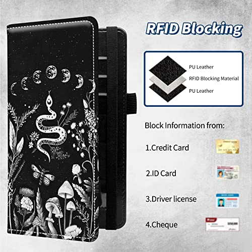 Checkbook Covers for Personal Checkbook Duplicate Checks RFID Blocking Checkbook Cover for Women Men with Elastic Strap Card Slots Pen Holder - Plants and Flowers - color: Plants and Flowers