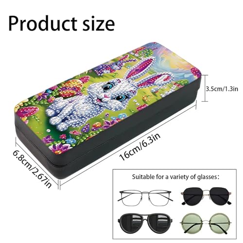DIZAKIM 1pcs 5d Diamond Art Kits for Adults Small Diamond Painting Kit Gem Art Paint by Diamonds Dots Eyeglasses Case DIY for Beginner Women (#11) - color: #11