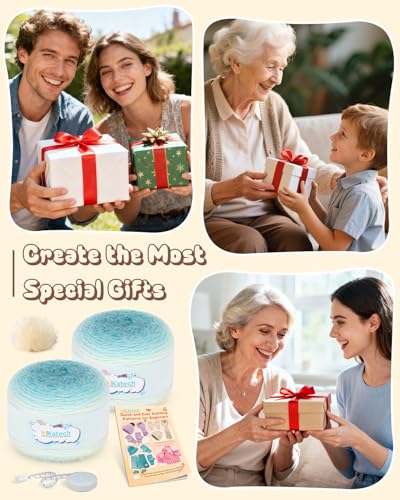 Katech Knitting Kit for Beginners Adults Kids-Beginners Knitting Kit - color: gradient