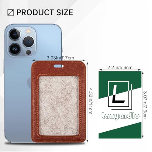 1 Pack Badge Holder, Leather ID Badge Holder with Window, ID Card Holder | Vertical ID Holder, ID Card Holder for Office Factory Nurses School Teacher Students - color: Brown, size: 1 Pcs