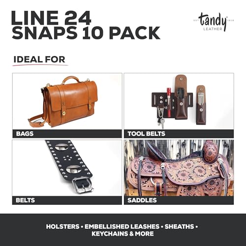 Tandy Leather Line 24 Snaps, 10-Pack, 1263-01, Antique Brass - color: Antique Brass