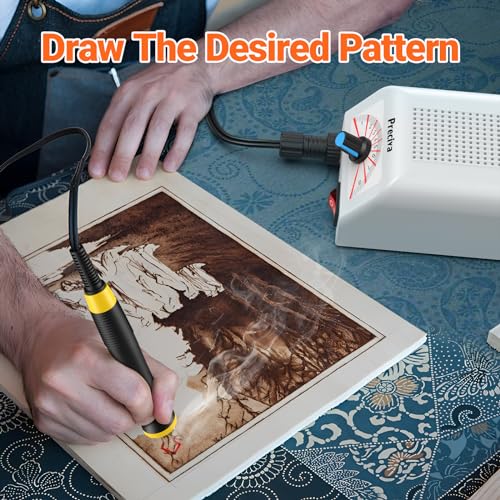 LH20 Portable Wood Burning Pen Kit - 30 Tips, Adjustable Temperature up to 800°C/1472°F, 25W Fast Heating, Safe for Pyrography on Wood & Leather