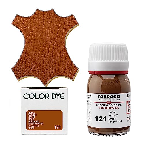 Tarrago Leather Dye Kit with Deglazer and Applicator - Restore & Recolor Shoes, Boots, Purses, Wallets, Jackets, and Furniture - Rich Pigment - 25mL - color: Walnut Brown #121