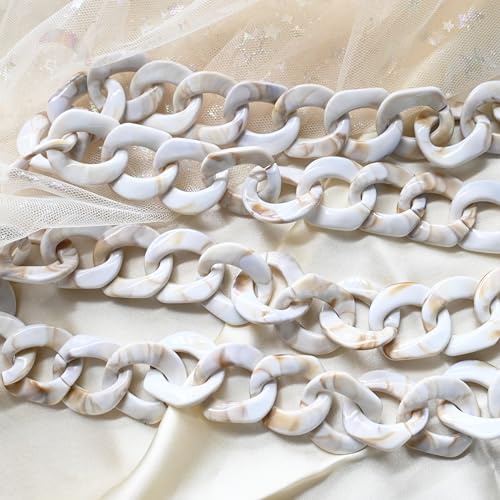 DIY Acrylic Resin Replacement Chain - color: Beige;120cm