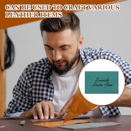 HARFINGTON Laserable Leather Sheets 18" x 12" x 0.04" Non-Adhesive Engraving Leatherette Sheets Laserable Leather Hat Patch for DIY Caps Jackets Backpacks Clothing, Green Blue/Black - color: Green Blue/Black