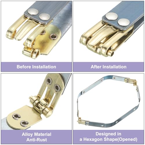 uxcell Metal Internal Flex Frames, 2 Pcs 8.66" x 0.55" Flex Frame Kiss Lock Clasp, Handbag Frame Hardware Accessories Bag Clip for DIY Clutch Coin Purse Handmade Sewing Making Craft - size: 8.66" x 0.55"