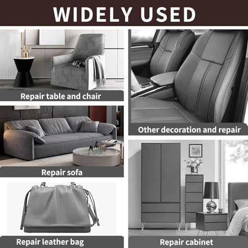Leather Repair Patches, Self Adhesive Vinyl for Couches Furniture - color: Gray, size: 3.5X79 inch