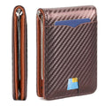 FALAN MULE Mens Wallet RFID Blocking Slim Bifold Wallets with Money Clip Leather Minimalist Thin Card Holder - color: Ba-Coffee