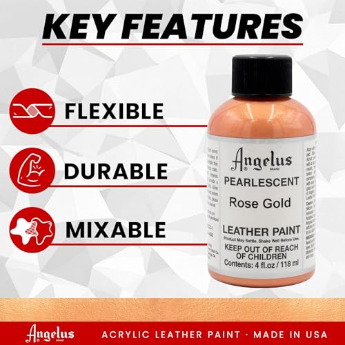 Angelus 4 oz Leather Paint, Rose Gold - color: Rose Gold, size: 1 Count (Pack of 1)