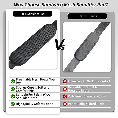 FIEIL 2 Pack Extra Thick Shoulder Strap Pad, Universal Replacement Shoulder Pad, for Shoulder Bags, Guitar Strap, Detachable Shoulder Strap Pad Pads Help Relieve Shoulder Pain(Sandwich Mesh) - size: 2 Pack Sandwich Mesh