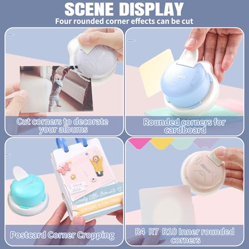 Kaluofan Corner Rounder Punch, 2024 Upgraded 4 in 1 Corner Punch (Inside Rounded Corner+R4mm+R7mm+R10mm), Paper Corner Rounder, Punches for Crafts, DIY Projects, Photo, Card, Scrapbooking Making - color: Purple