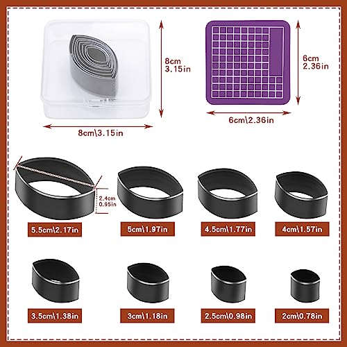 8 Pcs Leather Cutter Tool Circle Leather Cutter Leathers Punch Set | Leather Punch Set, 20 25 30 35 40 45 50 55mm High Carbon Steel Multiple Shapes Hollow Punching Tools for DIY Cutter Craft - size: 8 Pcs Fusiform
