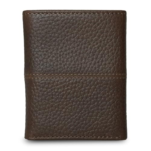 Eddie Bauer Men Signature Trifold Wallet - color: Rugged Leather - Brown