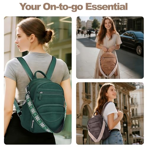 SYTRAH Small Backpack Purse for Women, Mini Daypack Cute for Travel Brown - color: Brown