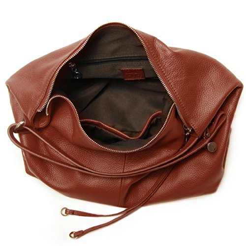 zency 6 Colors Fashion 100% Real Genuine Leather Women Shoulder Bag Handbag Lady Casual Tote - color: Brown