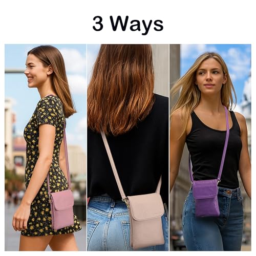 MINICAT Small Crossbody Bags for Women Vegan Leather Cross Body Phone Purse | Lightweight Cell Phone Wallet, Women's Shoulder Handbags, Mini Cross Body Bag for Woman Travel Shopping Everyday Daily Use - color: Grape