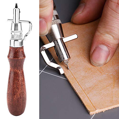 Leather Groover, Premium Steel Head, High Stability, Sharp Edge, Leather Punching Tool Set, Durable Construction, Precision Crafted, for Belt Making, Purse Crafting, Handbag Design