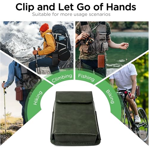 Holster for Galaxy S25 Ultra S24 Ultra S23 Ultra 5G Note 20 Ultra 5G Note 10+ Plus 5G, Premium Leather Pouch with Belt Clip Phone Holster Belt Case, Green -XL - color: Green, size: X-Large