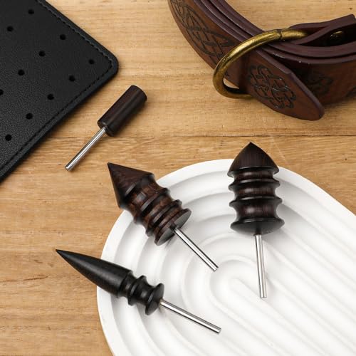 4pcs Leather Burnisher Bits for Rotary Tool, 4 Styles Leather Burnishing Tool Tips Polished Head Ebony Burnishing Machine Accessories for Leather Craft Edges (Style 4) - style: Style 4