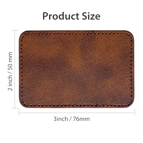 Leather Hat Patches for Laser Engraving Blank Rectangle Leatherette Sheets Laserable Faux Leather with Heat Press Adhesive Iron-on Cap/Beanie/Backpack/Jacket(Chestnut Brown/3 in×2 in/30 Pieces) - color: Chestnut Brown, size: Rectangle