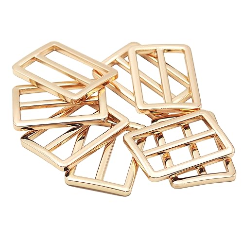JWBIZ 8pcs Flat Metal Slide Buckle Belt Adjuster Sliders Tri Glide Strap Hardware Clasp (Gold, 1 1/4 Inch) - color: Gold, size: 1 1/4 Inch
