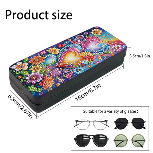 DIZAKIM 1pcs 5d Diamond Art Kits for Adults Small Diamond Painting Kit Gem Art Paint by Diamonds Dots Eyeglasses Case DIY for Beginner Women (#5) - color: #5