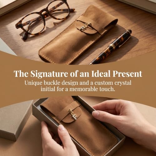Personalized Initial PU Suede Pen Pouch - Office and Professional Storage Accessory, Ideal Gift for Coworkers (F) - color: F