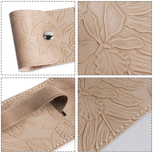Adjustable Elastic Band Pen Holder for Notebooks, Pen Sleeve Pouch for Journals, Pencil Holder, Bible Planner Accessories, Cute Pencil Case(1-Light Brown) - color: 1-Light Brown