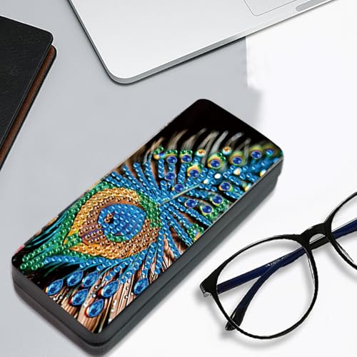 Diamond Painting Eye Glasses Case - color: Feather 2
