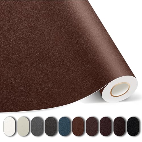 Kangshoon Self-Adhesive Leather Repair Patch, Vinyl Repair Kits for Couch | PU leather, Self-adhesive, quick repair, strong stick, large size, couch repair patch, furniture repair tape, cut to size - color: Brown, size: 3.5X79 Inch