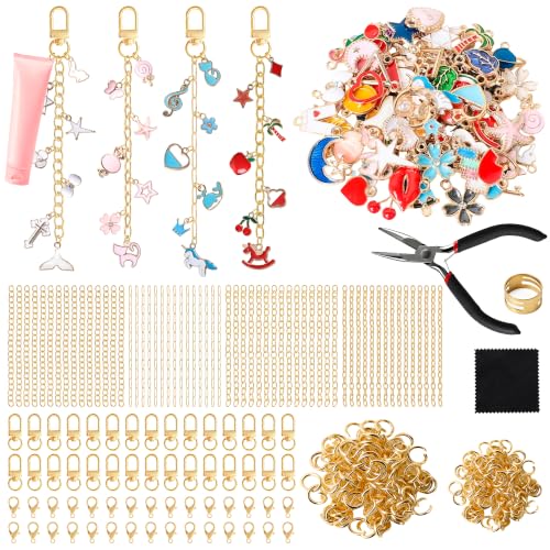 SUTROMA 423Pcs Lip Gloss Charms Keychain Making Kit - color: Kind1