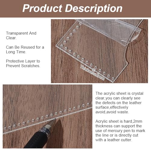 14 Pcs Acrylic Wallets Templates Stencil DIY Leather Wallet Template Purse Making Pattern Stencils Transparent Moneybag Template for Purse Women Leather Hand Crafts Lovers DIY Beginner
