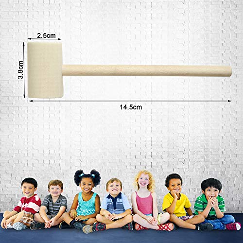 MIHEY 18 Pcs Mini Wooden Hammer Creative Pounding Educational Mallet