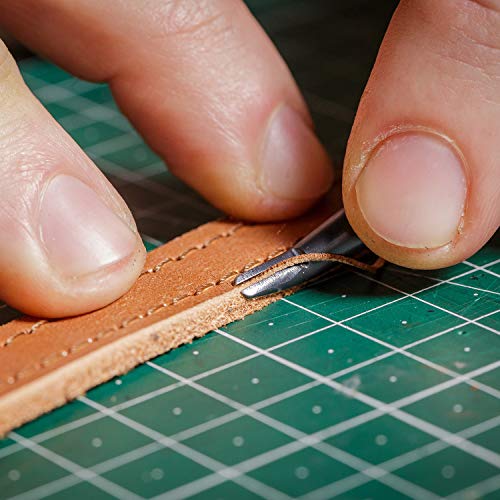 Mudder 4 Pcs Leather Bevelers Edge Beveler Craft Set Beveling & Skiving Tool for Edge Finishing Corner Rounding Shaving Gifts for Artisans DIY Enthusiasts Hobbyists Studio 0.8/1.0/1.2/1.5mm