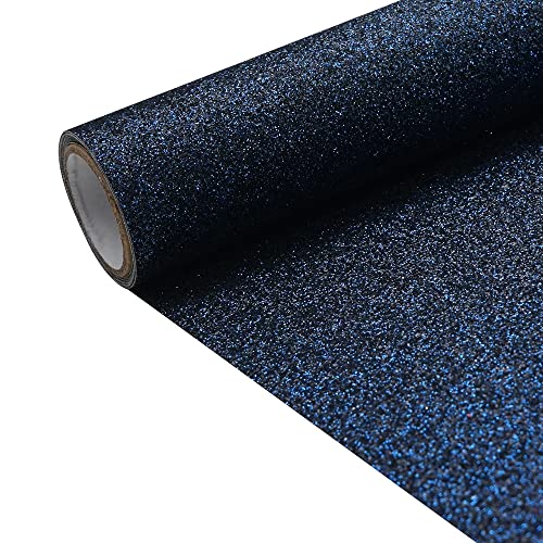 Navy 11.8X 53 Inch (30 x 135 cm) Sparkly Superfine Glitter Leather Rolls Shiny Faux Fabric Canvas Perfect for Craft DIY Handmade Projects Patchwork Bow Earring Craft Key Chain - color: Navy