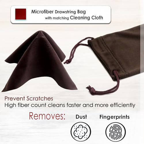 MyEyeglassCase Men Small Glasses case - Eyeglasses Hard Shell Holder Pouch & Cloth-Reading Slim & Narrow Case Heavy Duty - color: Z Brown Leatherette