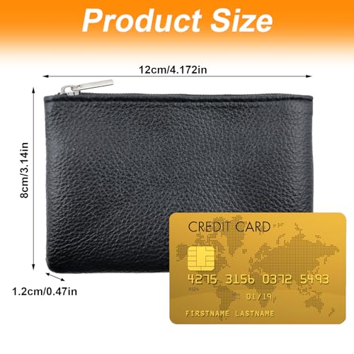 4Pcs Small Change Purse, PU Leather Zipper Coin Purse Pouch for Purse | Small Change Purse for Women Men, Portable Change Pouch, Mini Coin Pouch, Coin Bag, Change Holder for Coin Credit Card ID Key