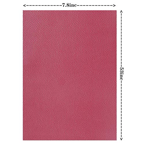 Ramya Solid Color Faux Leather Sheets(7.8"X 53"), Leather Fabric is Perfect for Leather Earrings and DIY Projects (Maroon Red) - color: Clear,red