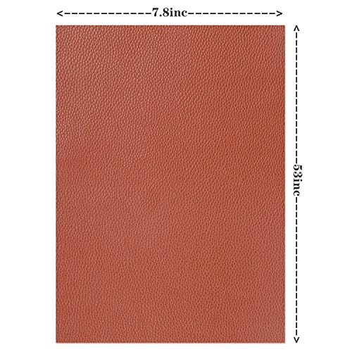 RAGAN Solid Color Faux Leather Sheets( 7.8 "X 53" ), Leather Fabric is Perfect for Leather Earrings and DIY Projects (Brown) - color: Clear,brown