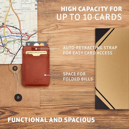 Vaultskin CHELSEA Slim Leather Card Wallet for Men, RFID (Cognac) - color: Cognac