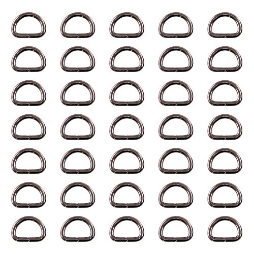 Swpeet 150Pcs 5/8 Inch - 15mm Black Multi-Purpose Metal D Ring Semi-Circular D Ring for Hardware Bags Ring Hand DIY Accessories (Gun-Black, 5/8 Inch) - color: Gun-black, size: 5/8 inch