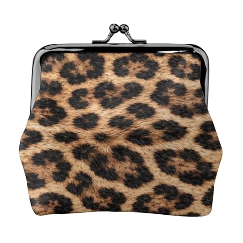 Kiss-lock Coin Purse for Women Change Purses Cute Small Coin Pouch Tiny Coin Wallet (Golden Leopard) - color: Golden Leopard