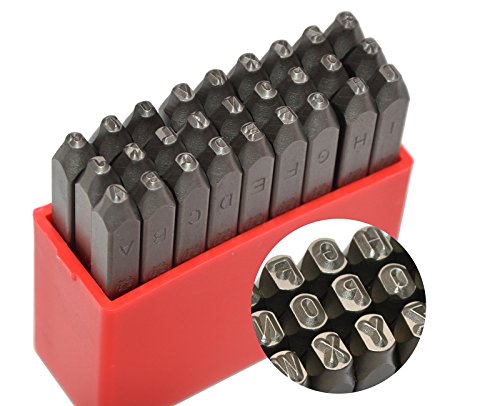 27pcs Heavy Duty Steel Stamp Uppercase Reverse Letters 5/64 2mm Hand Stamping Character Mark Code Alphabet Punch Kit for Bracelet Ring Jewelry Sheet Metal Plate Making Mold Die - size: 2mm Letter Reverse Punch