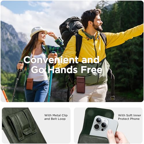 Holster for Galaxy S25 Ultra S24 Ultra S23 Ultra 5G Note 20 Ultra 5G Note 10+ Plus 5G, Premium Leather Pouch with Belt Clip Phone Holster Belt Case, Green -XL - color: Green, size: X-Large
