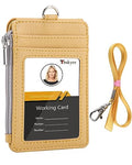 Teskyer ID Badge Holder with Lanyard, Lanyard Wallet, Lychee Yellow - color: Lichee Yellow, size: 3.1" x 4.7"