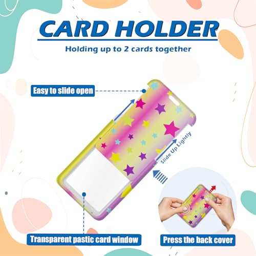 ID Badge Holder with Lanyard,Retractable ID Badge Card Holders Detachable Neck Lanyard Strap with Badge Reel and Vertical ID Holder for Nurse Students Teachers Office Staff(Colorful Stars) - color: Colorful Stars